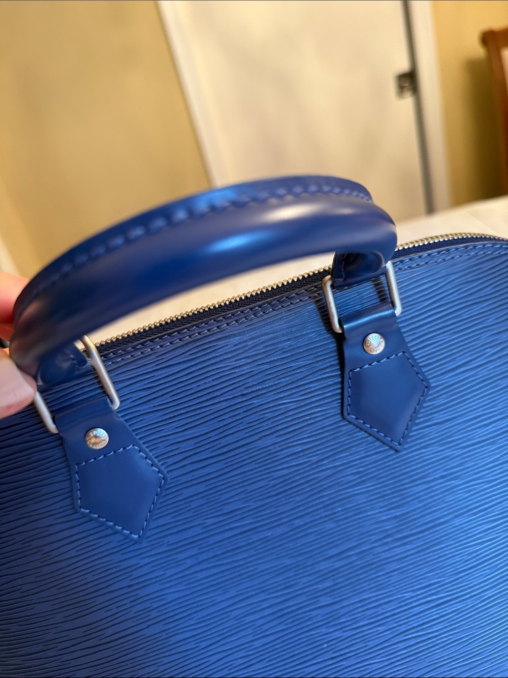 Louis Vuitton Blue Epi Alma PM Satchel - Picture 2 of 15